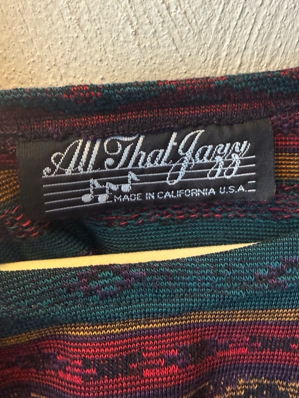 Vintage All That Jazz Southwestern Tribal Print Knit Top USA Made Boho Grunge L - Picture 5 of 5
